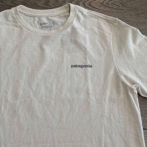 Patagonia Fitz Roy Icon Responsibili-Tee Mens Medium Shirt Birch White 37665 NWT - Picture 1 of 6